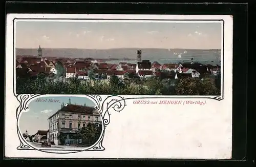 AK Mengen /Württbg., Hotel Baier, Teilansicht