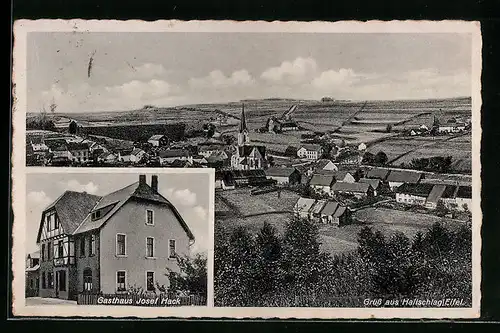 AK Hallschlag i. Eifel, Gasthaus Josef Hack, Ortsansicht