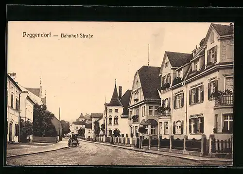 AK Deggendorf, Blick in die Bahnhof-Strasse