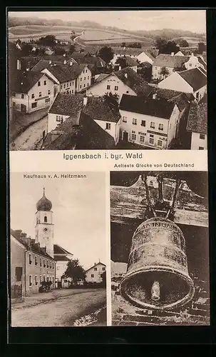 AK Iggensbach i. byr. Wald, Kaufhaus Heitzmann, Älteste Glocke