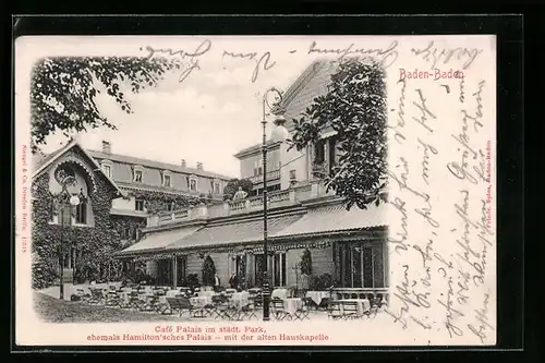 AK Baden-Baden, Café Palais im städt. Park