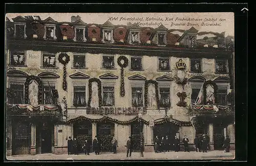 AK Karlsruhe, Hotel Friedrichshof, Karl Friedrichstrasse