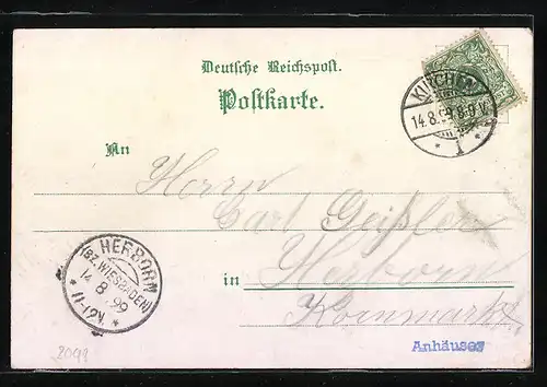 Lithographie Kirchen a. d. Sieg, Sigambria, Inh.: Oscar Dellwitz, Dampfzug