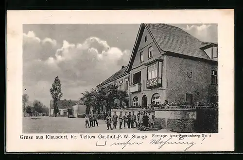 AK Klausdorf /Kr. Teltow, Gasthof F. W. Stange