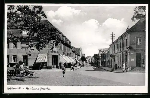 AK Zehdenick, Blick in die Berlinerstrasse