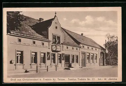 AK Christinendorf b. Trebbin, Blick zum Gasthof