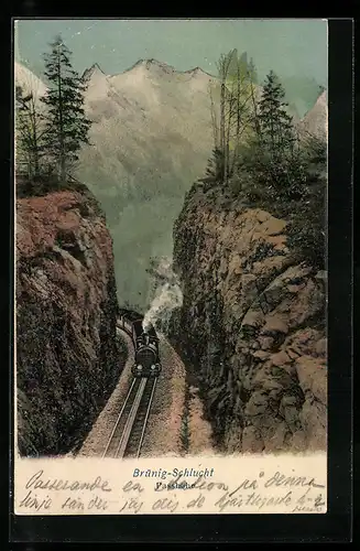 AK Bergbahn in der Brünig-Schlucht