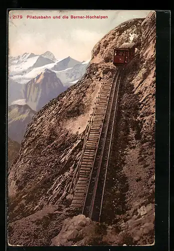 AK Pilatusbahn und die Berner-Hochalpen