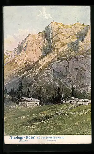 Künstler-AK Edward Theodore Compton: Tutzinger Hütte an der Benediktinerwand