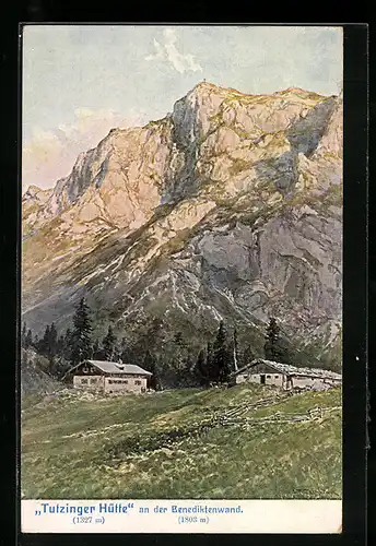 Künstler-AK Edward Theodore Compton: Tutzinger Hütte an der Benediktinerwand