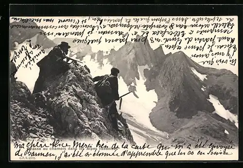 AK Chasse au chamois dans les Alpes vaddoises