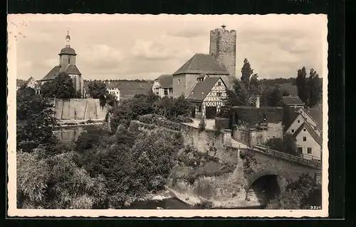 AK Lauffen am Neckar, Rathaus, Burg, Kriegerdenkmal und Regiswindiskirche