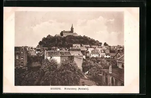 AK Siegburg, Blick auf die Nordseite der Abtei auf dem Michaelsberg