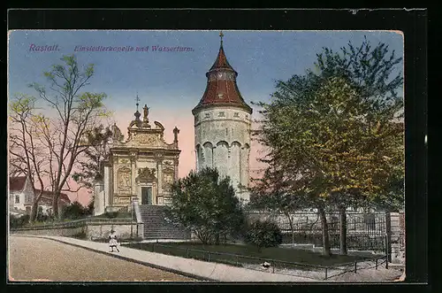 AK Rastatt, Einsiedlerkapelle und der Wasserturm