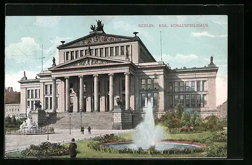 AK Berlin, Wasserkunst vor dem Kgl. Schauspielhaus, Gendarmenmarkt