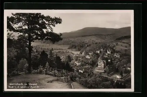 AK Gernsbach im Murgtal, Blick v. d. Schönen Aussicht auf den gesamten Ort