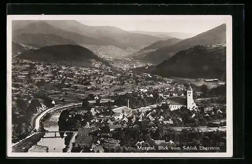 AK Gernsbach im Murgtal, Blick vom Schloss Eberstein auf die gesamte Stadt