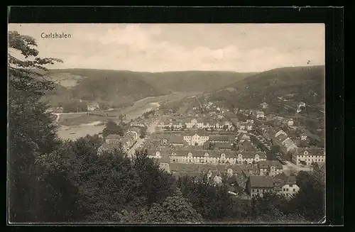 AK Carlshafen a. d. Weser, Generalansicht der Stadt