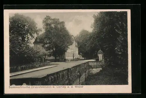 AK Corvey a. d. Weser, auf der Terrasse der Sommerfrische Dreizehnlinden
