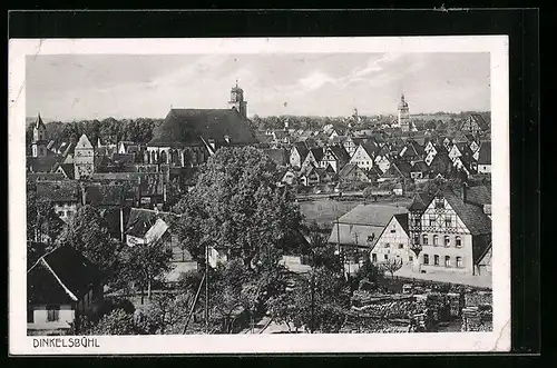 AK Dinkelsbühl, Generalansicht der Stadt, Blick zur Kirche
