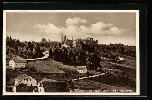 AK Fürstenstein im Bayer. Wald, Blick hinauf zum Knabeninstitut