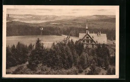 AK Marburg, Blick auf die Burgruine Frauenberg