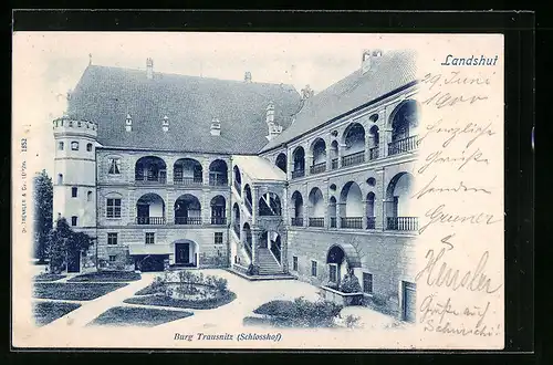 AK Landshut, Schlosshof der Burg Trausnitz