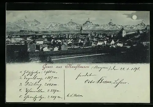 Mondschein-AK Kaufbeuren, Gesamtansicht