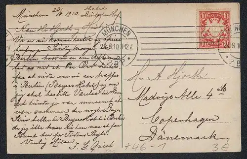 AK München, Ansicht des Promenadeplatzes mit Strassenbahn