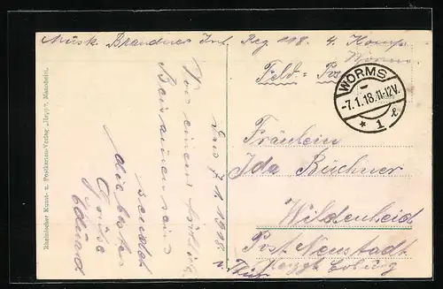 AK Worms a. Rhein, Hafenbild