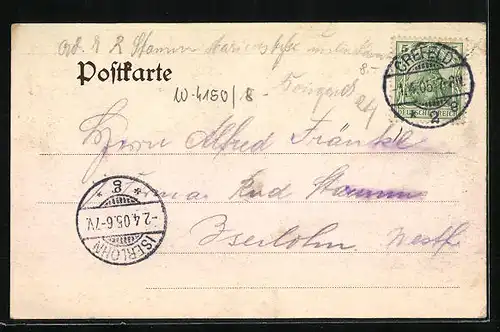 AK Crefeld, Partie am Bismarck-Denkmal