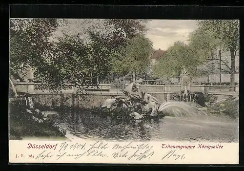 AK Düsseldorf, die tritonengruppe in der Königsallee