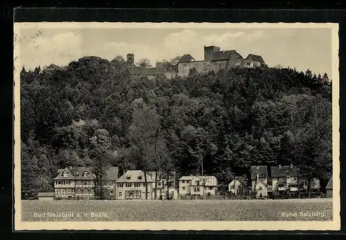 AK Bad Neustadt a. S., Blick auf die Siedlung unter der Ruine Salzburg