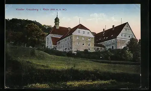 AK Bischofsheim in der Rhön, Kloster Kreuzberg, auf den Wiesen unterhalb des Klosters