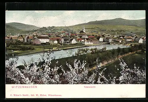 AK Witzenhausen an der Werra, Totalansicht mit Blick zur Kirche