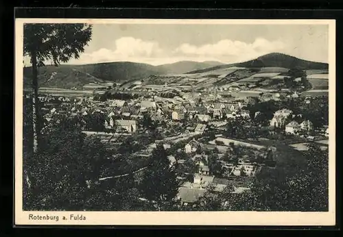 AK Rotenburg a. Fulda, Stadttotale vom Waldrand aus