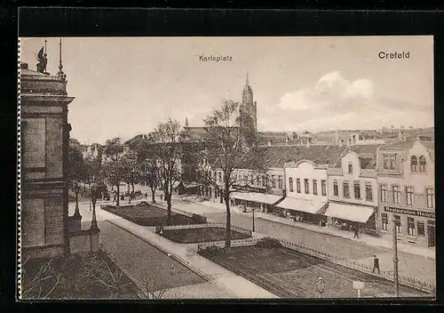 AK Crefeld, Blick auf den Karlsplatz