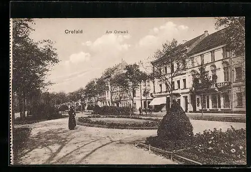AK Crefeld, Hotel am Ostwall
