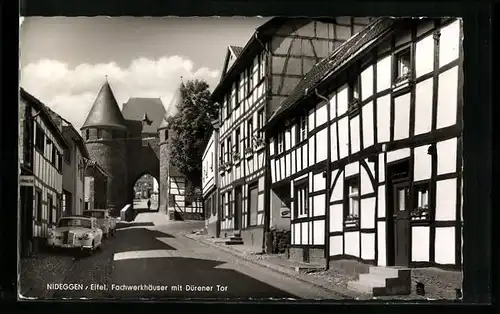 AK Nideggen i. Eifel, Fachwerkhäuser mit Dürener Tor