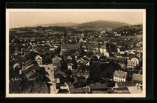 AK Deggendorf, Blick über die Dächer der Stadt