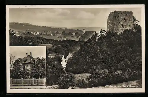 AK Mariastein, Gesamtansicht mit Ruine Rotberg, Gebäudeansicht