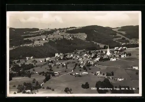 AK Mogelsberg, Panoramablick aus der Vogelschau