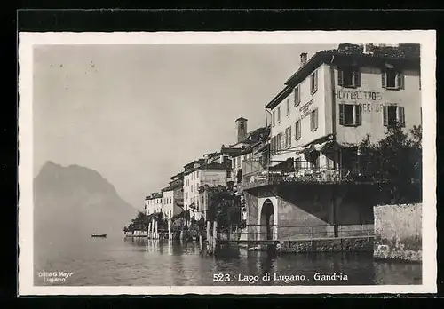 AK Gandria, Teilansicht mit Hotel Seehof am Lago di Lugano