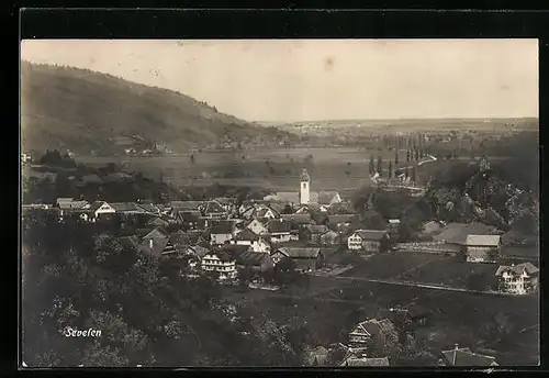 AK Sevelen, Panorama vom Berg aus gesehen