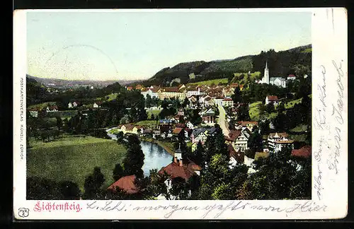 AK Lichtensteig, Panoramablick aus der Vogelschau