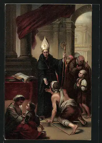 AK Schutzpatron der heilige Thomas von Villanueva mit Gläubigen