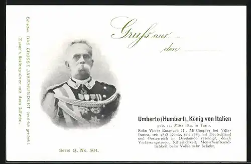 AK Umberto (Humbert) von Italien in Uniform