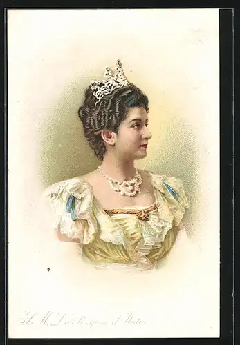 Künstler-AK Porträt La Regina d`Italia