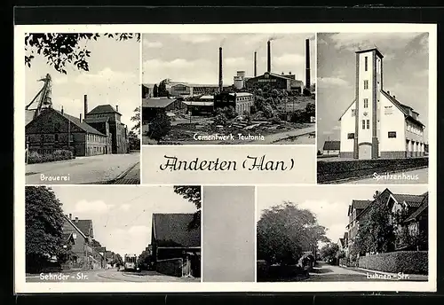 AK Anderten /Han. Cementwerk Teutonia, Spritzenhaus und Brauerei