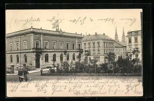 AK Oelsnitz i. V., Kaiserliches Postamt